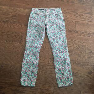J. Crew Toothpick Liberty Floral Ankle Jeans